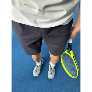 Black Ice Silk Quick Dry Sports Shorts Mens Summer Running Fitness Cool Feeling Four-Fifths Straight Leg Mid-Length Pants