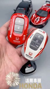 เคสรีโมทรถ Honda Civic FE HRV Gen11 CRV Gen 6 แบบสปอร์ตคาร์ Sport car design car painting ครอบรีโมทเคสหน้าหลังด้วยแม่เหล็ก (Magnetic ABS key case) และแผ่น TPU ใสปิดปุ่มกัน