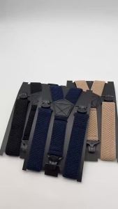 Adjustable Elastic Trouser Pants Braces Heavy Duty Work Suspenders For Men Wide Y-Back With 3 Plastic Gripper Clasps