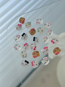 Set 10 charm hello kitty đen hồng dễ thương đính trang trí móng tay ( NHIỀU PHÂN LOẠI )