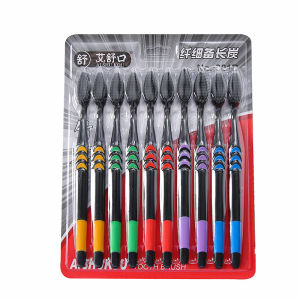 10 Chiếc Gói Gia Đình Than Tre Lông Mềm Bàn Chải Đánh Răng Du Lịch Mang Theo Màu Sắc Ngẫu Nhiên Bàn Chải Đánh Răng Bằng Tay Dành Cho Người Lớn