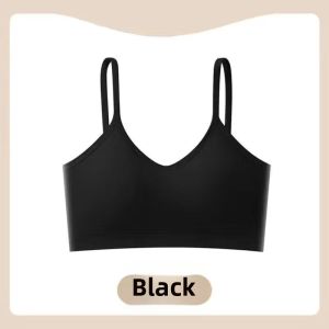 Pure Cotton Sports Bra for Girls No Steel Ring Gathered Vest Style Summer Versatile Underwear Comfortable Breathable Bralette