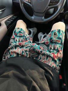 Quần Short in Họa Tiết Graffiti Phong Cách Mỹ Cổ Điển Cho Nam Mùa Hè Mỏng Quần Hawaii Cleanfit Rộng Rãi Năm Điểm Quần