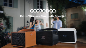 Loa Xách Tay Bluetooth Karaoke GOOJODOQ Retro 3 Chế Độ Phát Lại Âm BassKèm 2 Micro Không Dây Thông Minh Và Điều Chỉnh Treble