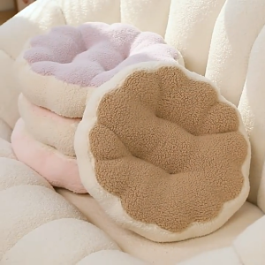 Supermarket Flower Seat Cushion - Soft Plush Chair Pad for Sofa Bedroom & Floor (Pastel Colors) M40-C030