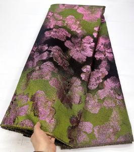 Vải Ren Brocade Organza Cao Cấp Châu Phi 5 Thước Vải Tuyn Pháp Jacquard Nigeria Chất Lượng Cao Để May Váy Dự Tiệc