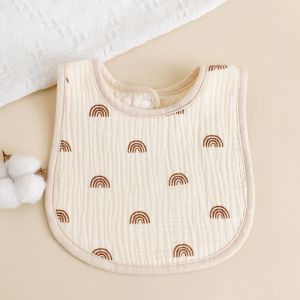 6 layers Bib for Baby U Shaped 100% Cotton Drool Bibs with Double Side Super Absorbent
