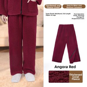 JINLANTING | Easy-to-wear Post-surgery Fracture Care Gown Flannel Coral Velvet