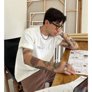 Áo Thun Tay Ngắn Cotton Nguyên Chất Hip Hop Streetwear Dành Cho Nam Mùa Hè Cổ Tròn in Họa Tiết Chuyển Màu Phong Cách Thường Ngày