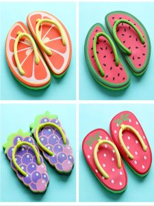 Cute Orange Melon Flip Flops for Women Summer flat heel Cartoon Animal Design Ideal for Home Beach Spring 2017 Adhesive Shoes