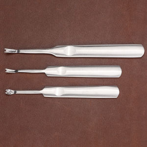 Premium Stainless Steel Leather Crafting Slot Tool Set - Groover V & U Shape Gouge Edge Skiving Knife DIY Leather Punch Tools