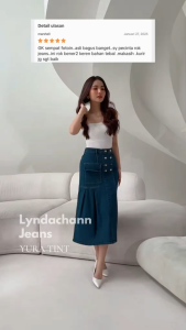 LYNDACHANN - YURA SKIRT BUTTON JEANS PREMIUM WANITA