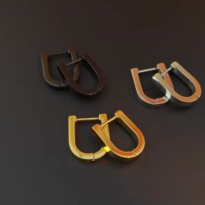 Fashion Stainless Steel Gold Earrings Womens U-Shaped Jewelry Hoop Earrings Hoop Earrings Jewelry Gift Fashion Accessories