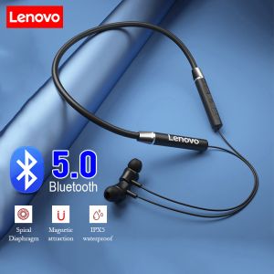 Lenovo HE05X/HE05 หูฟังบลูทูธ หูฟังแบบคล้องคอแบบไร้สายสำหรับเล่นกีฬา Bluetooth 5.0 Ipx5 sport หูฟังกันน้ำ กันเหงื่อ ไอโฟน การป้องกันเส Lenovo He05 - Lazada