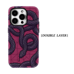 Purple Snake For Magnetic Phone Case for IPhone 17 16 15 14 13 Pro Max Plus Single Double-layer tough Case