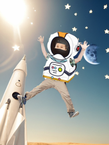 Children Carton Pisuperman Boy Astronaut DIY Wearable Boy Handmade Iron Man Assembled Cardboard Model