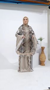 Mukena Dewasa Armani Silk Premium Lasercut Renda Zipper 2in1 Luxury | Mukena Armani Silk Premium