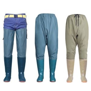 Waist-High Wading Pants Waterproof Camo Waders Anti-Slip Fishing Boots for Farming Rice Planting Outdoor Work