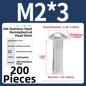 POWER&STRONG | 304 Stainless Steel Solid Rivets GB867 Standard