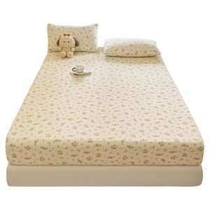 HAOMIAN | All Seasons Double Layer Muslin Bed Cover Set Mattress Protector 3 Pieces