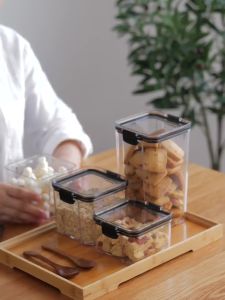Toples Penyimpanan Cereal Kotak Bening Kedap Udara 460ML Kontainer Makanan Storage Jar Food Tempat Bumbu Wadah Snack  Storage Box Penyimpanan Bahan Makanan Murah Import AVVET