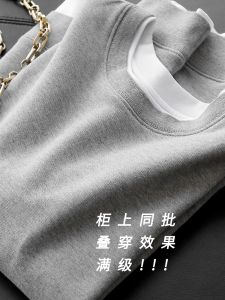 Casual Loose Cotton Blend Sweatshirt WomensFashionable Splicing DesignOrganic CottonMaterial Comfortable Fall Seasonal Wear