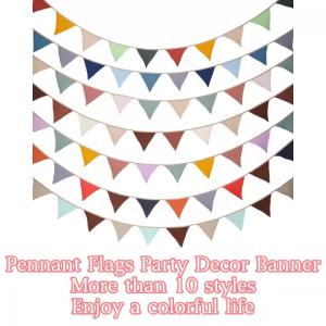 1 Pc 2.6M Nursery Fabric Bunting 10 Triangle Pennant Flags Party Decor Banner Home Baby Shower Carnival Garland