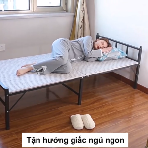 BMZAR Giường gấp khung sắt 1 người nằm 2 người nằm chắc chắn Giường xếp gọn thông minh Giường gấp ngủ trưa văn phòng