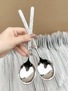 Thickened 66g 304 Stainless Steel Spoon Home Use Long Handle Eating Soup Spoon Soup Spoon Main Course round Spoon Dining Utensils