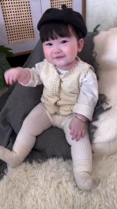 Áo Khoác Cotton Lót Lông Cho Bé Unbee Dày Dặn Mặc Được 2 Kiểu Size 3-24M