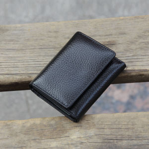 Mini Tri-Fold Genuine Leather Wallet Ultra-Thin Fashionable Short Style Student Pocket Ultra-Small Money Clip for Men And Women