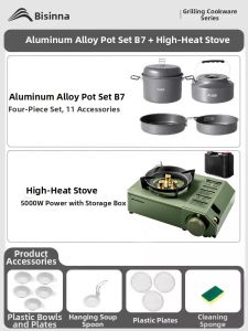 BSWOLF | Portable Camping Cookware Set For Gas Stoves
