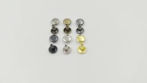 100sets 6-8mm Metal Double Cap Round Rivets Studs Collision Nail Spike Rock Leather Craft Shoe Bag Belt Garment Bracelet DIY