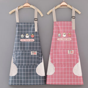 Adorable Korean Style Waterproof Oil-Proof Apron Adjustable Shoulder Strap for Men Restaurant Kitchen Home Use Popular Model