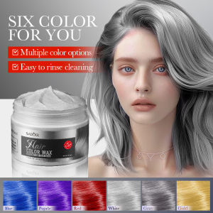 Washable Colorful Hair Mud Styling Natural Fluffy Hair Wax 120g Gray White Red