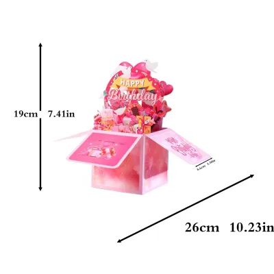 3D Pop Up Happy Birthday Greeting Card Gift Greeting Cards For Birthday with Envelope Blessing Postcard Party Gifts