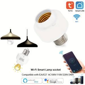 Tuya E26 E27 Bulb Socket Smart Life Devices WiFi Lamp Holder Timer Switch Compatible Alexa and Google Home