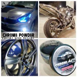Magic Serbuk Chrome Powder Magic Paint Coating电镀漆 电镀粉Autosol Bosny Mirror Chrome Silver Rim Cover Set Autosol Chrome Lip