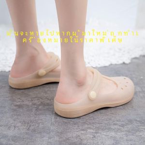 2023 ฤดูร้อน ผู้หญิง รองเท้าแตะกลางแจ้ง อินเทรนด์ รองเท้าแตะ Holey นุ่ม รองเท้าแตะชายหาดด้านล่าง รองเท้าแตะครึ่ง ทันสมัย รองเท้า