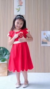 Two Mix Dress Anak Cewek - Baju Anak Perempuan Fashion Usia 0-12 tahun 4129