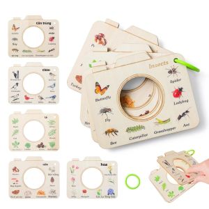 Đồ Chơi Sách Gỗ Montessori Cho Trẻ Em Đồ Chơi Giáo Dục Nhận Thức Trò Chơi Xếp Hình Ngoài Trời Động Vật Thực Vật Đồ Chơi Gỗ Cho Bé Từ 0-12 Tháng Tuổi