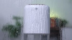 Notale Dehumidifier Suvo Air Dryer Serap Kelembapan Humidifier Touchscreen Layar Sentuh Auto off 7 Colors Light Kapasitas Tangki 1.1 Liter Dikantor Kamar Ruang Tamu Meja Belajar