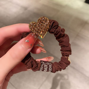 2025 New Diamond Embedded Heart Shaped Hair Ties for Women High End Elegant Hair Bands for Bun And Tail Styles Fashionable Hair Accessories