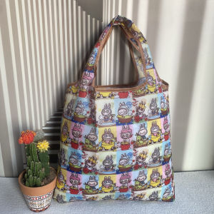 Large Capacity Foldable Shopping Bag Eco-friendly Handheld Travel Storage Bag Single Shoulder Crossbody Bag for Grocery Shopping