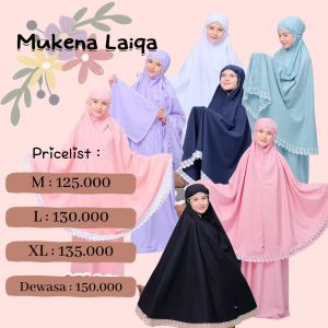 Mukena Couple Laiqa Ibu Anak - Mukena Gynura Raggakids Terbaru Katun Polos Adem COD K&K SHOP