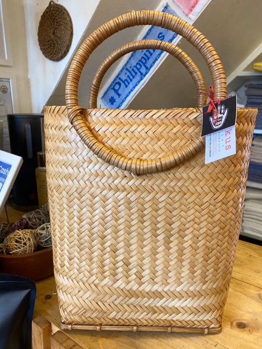 Handwoven bamboo bag hand bag Small And Large Sizes Straw And