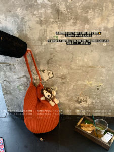 กระเป๋าถือผ้าขนสัตว์ถักมือสีชมพู ทรงกลม สำหรับผู้หญิง กระเป๋าสะพายไหล่ข้างเดียว ดีไซน์เก๋ไก๋ กระเป๋าแฟชั่นสำหรับผู้หญิง