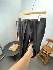 Black Straight Leg Bamboo Fiber Casual Pants Mens Summer Thin Business Casual Trousers Anti-Wrinkle Fashion Urban Style