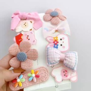 Hokkaido - Set 10 kẹp tóc hình nơ gấu màu hồng hoạt hình dễ thương