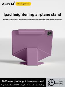 Zoyu | New iPad Pro Protective Case with Dual-Sided Clamp Heightening Stand Magnetic Attachment Rotating Fold